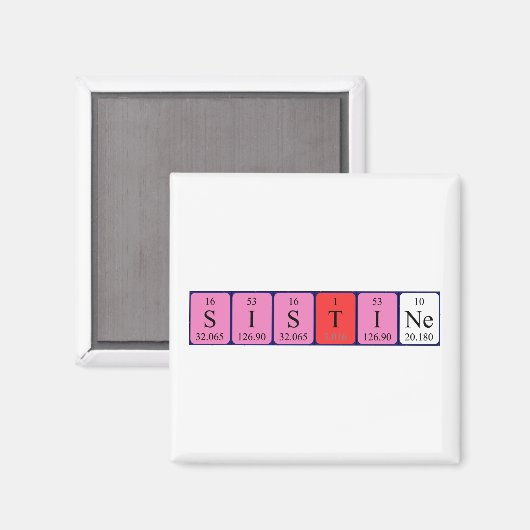 Sistine periodiek table name magnet (Voorkant / Achterkant)