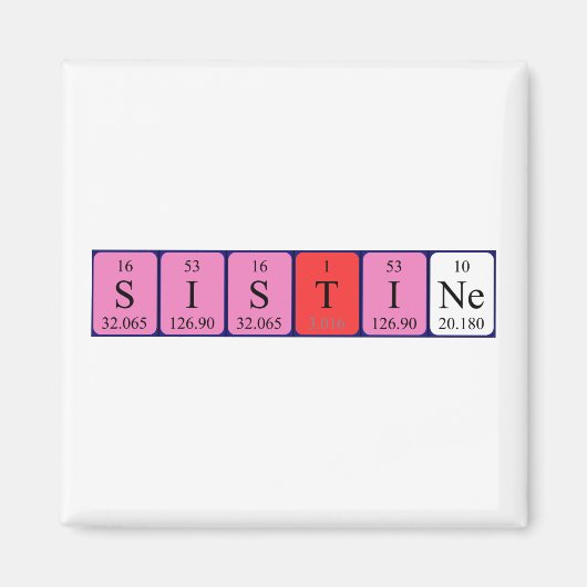 Sistine periodiek table name magnet (Voorkant)
