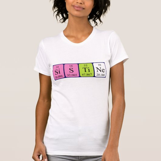 Sistine periodiek table name shirt (Voorkant)