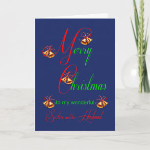 Sistor en Husband Kerstmis met scrollen Feestdagen Kaart