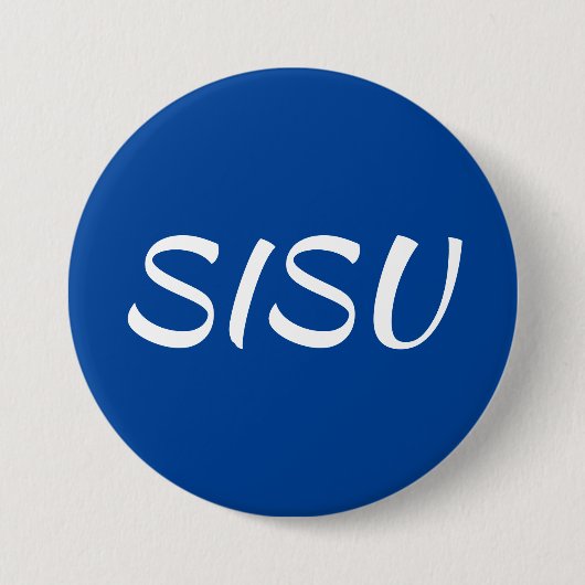 SISU-Button (Ronde; Blauw; Finse Button) Ronde Button 7,6 Cm (Voorkant)
