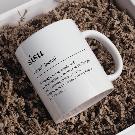 Sisu definitie Finse woordtypografie Koffiemok