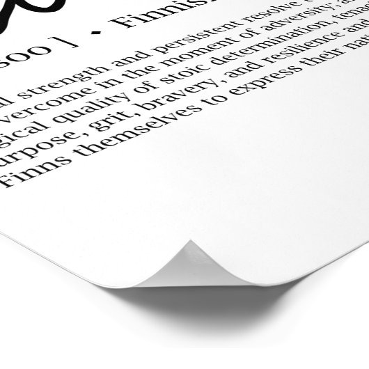 Sisu-definitie Poster (Hoek)