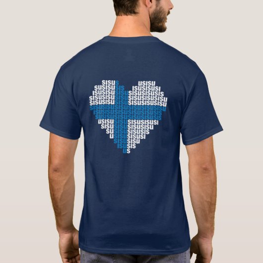 Sisu Heart Back Basic Donkere T-Shirt (Achterkant)