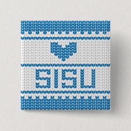 Sisu Heart Brei Knop 1 Vierkante Button 5,1 Cm