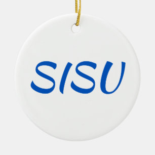 SISU Ornament (ronde; White; Finnish Ornament)