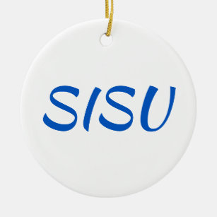 SISU Ornament (ronde; White; Finnish Ornament)