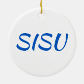 SISU Ornament (ronde; White; Finnish Ornament) (Achterkant)
