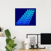 SISU Resonates in Shades of Blue Visual Art POSTER (Thuiskantoor)