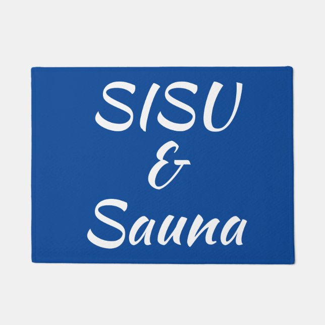 SISU & Sauna Doormat (blauw; Finse Doormat) Deurmat (Voorkant)