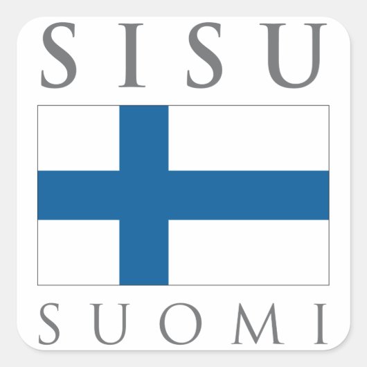 Sisu Suomi Vierkante Sticker (Voorkant)