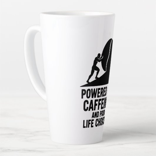 Sisyphus Coffee Grind Grappig Sarcastisch Quote Mo Latte Mok (Linkerhoek)