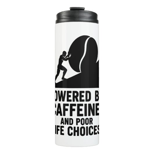 Sisyphus Coffee Grind Grappig Sarcastisch Quote Mo Thermosbeker (Voorkant)