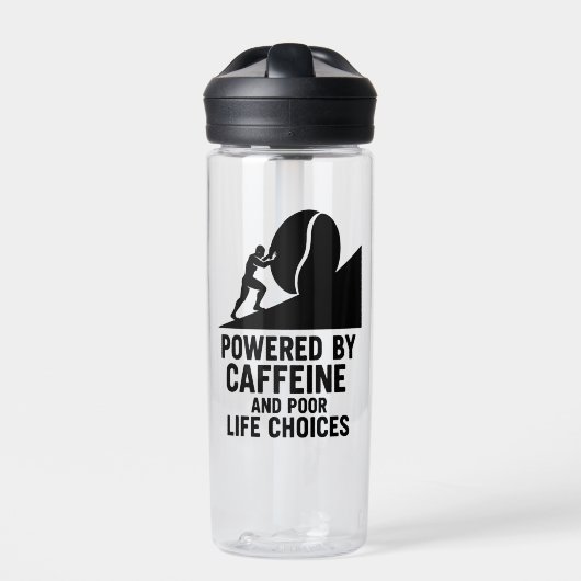 Sisyphus Coffee Grind Grappig Sarcastisch Quote Mo Waterfles (Voorkant)