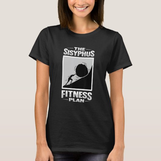 Sisyphus Filosofie Ontwerp voor een Filosofie Stud T-shirt (Voorkant)