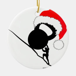 Sisyphus Kettlebell Vrolijk kerstfeest Keramisch Ornament