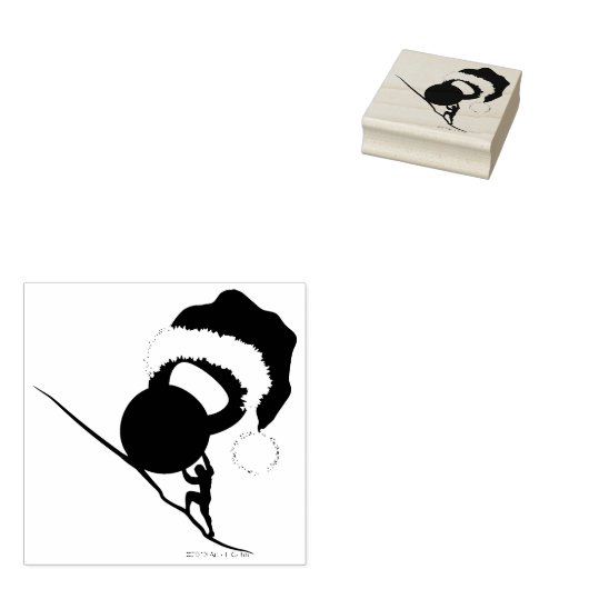 Sisyphus Kettlebell Vrolijk kerstfeest Rubberstempel (Gestempeld)