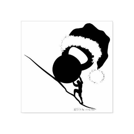 Sisyphus Kettlebell Vrolijk kerstfeest Rubberstempel (Afrduk)