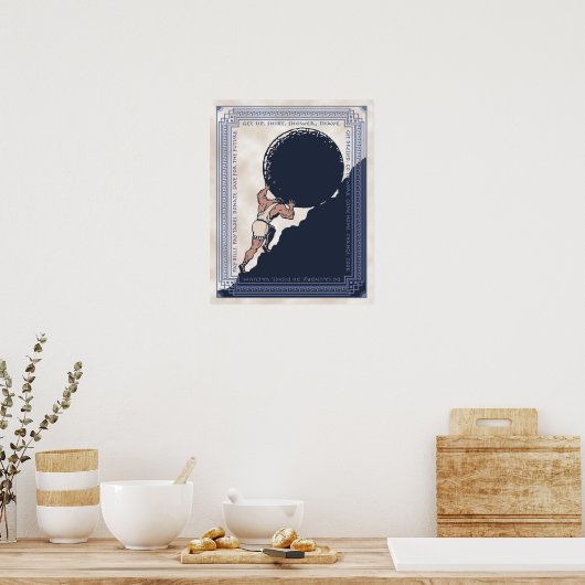 Sisyphus Mundane Rock Poster (Keuken)