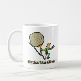 Sisyphus neemt een pauze in koffiemok