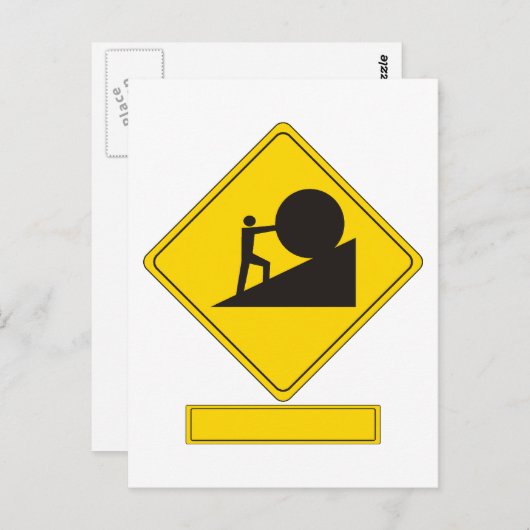 Sisyphus Road Sign Briefkaart (Voorkant / Achterkant)