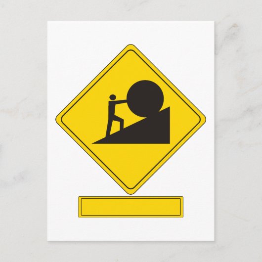 Sisyphus Road Sign Briefkaart (Voorkant)