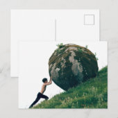 Sisyphus Rolling Boulder Up Hill Briefkaart (Voorkant / Achterkant)