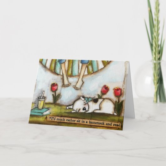 Sit and Read - Birthday Kaart (Voorkant)