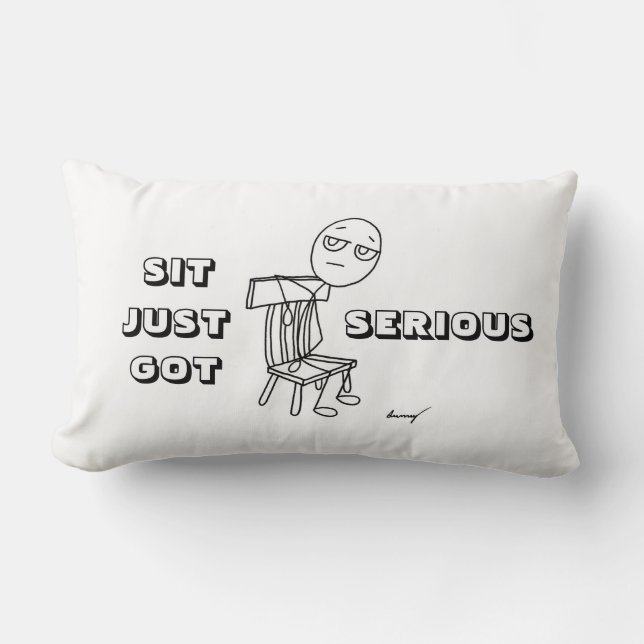 SIT IS NET ERNSTIG Lumbar Pillow Kussen (Voorkant)