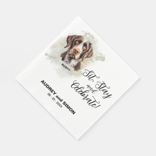 Sit, Stay & Celebrate German Wirehaired Pointer Servet (Hoek)