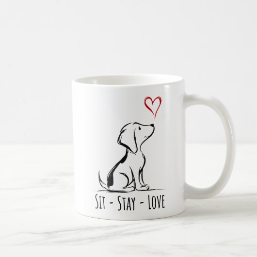 sit-stay-love beagle koffiemok (Rechts)