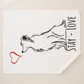 Sit-Stay-Love Border Collie Sherpa Deken (Voorkant (horizontaal))