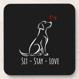Sit-Stay-Love Labrador Bier Onderzetter