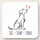 Sit-Stay-Love Labrador Bier Onderzetter (Voorkant)