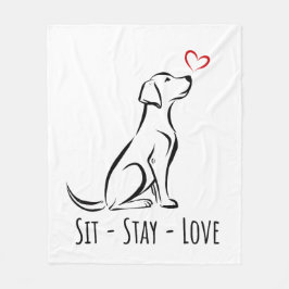 Sit-Stay-Love Labrador Fleece Deken