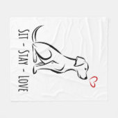 Sit-Stay-Love Labrador Fleece Deken (Voorkant (Horizontaal))