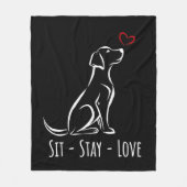 Sit-Stay-Love Labrador Fleece Deken (Voorkant)