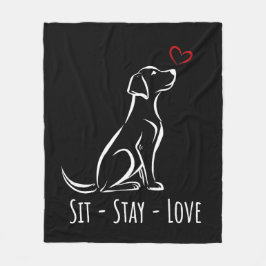 Sit-Stay-Love Labrador Fleece Deken