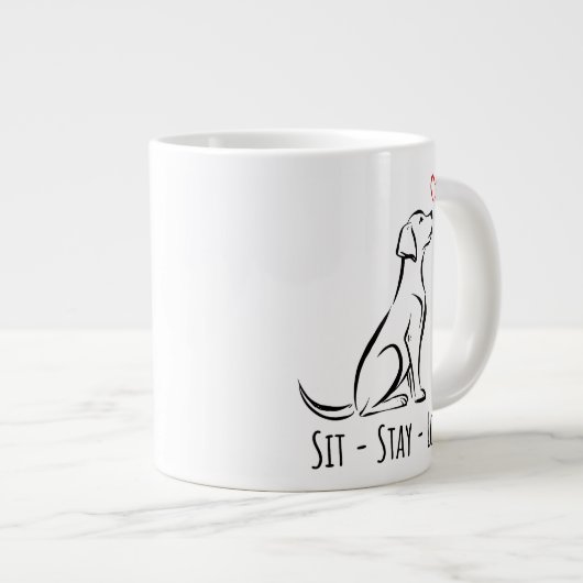 Sit-Stay-Love Labrador Grote Koffiekop (Voorkant rechts)