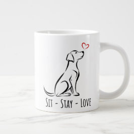 Sit-Stay-Love Labrador Grote Koffiekop