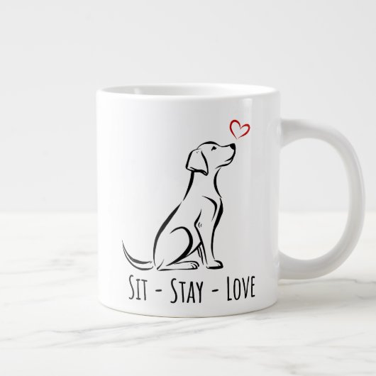 Sit-Stay-Love Labrador Grote Koffiekop (Rechts)