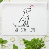 Sit-Stay-Love Labrador Theedoek (Gevouwen)