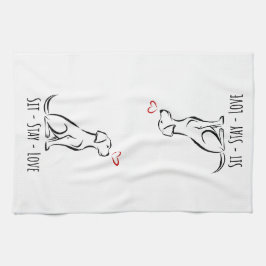 Sit-Stay-Love Labrador Theedoek