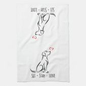 Sit-Stay-Love Labrador Theedoek (Verticaal)