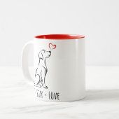 Sit-Stay-Love Labrador Tweekleurige Koffiemok (Voorkant links)