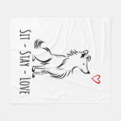 Sit-Stay-Love Sheltie Fleece Deken (Voorkant (Horizontaal))