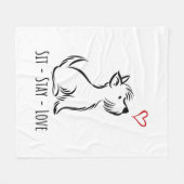 Sit-Stay-Love Westie Fleece Deken (Voorkant (Horizontaal))