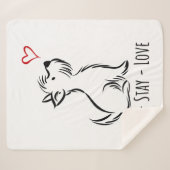 Sit-Stay-Love Westie Sherpa Deken (Voorkant (horizontaal))