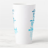 Sit, Talk, Laugh, Blue Ombre Boho Latte Mok (Voorkant)