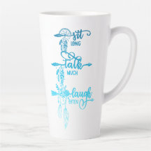 Sit, Talk, Laugh, Blue Ombre Boho Latte Mok